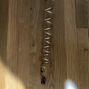 12” Gold tone Ponytail Wrap with beaded charm, Renaissance Fashion hair cuff